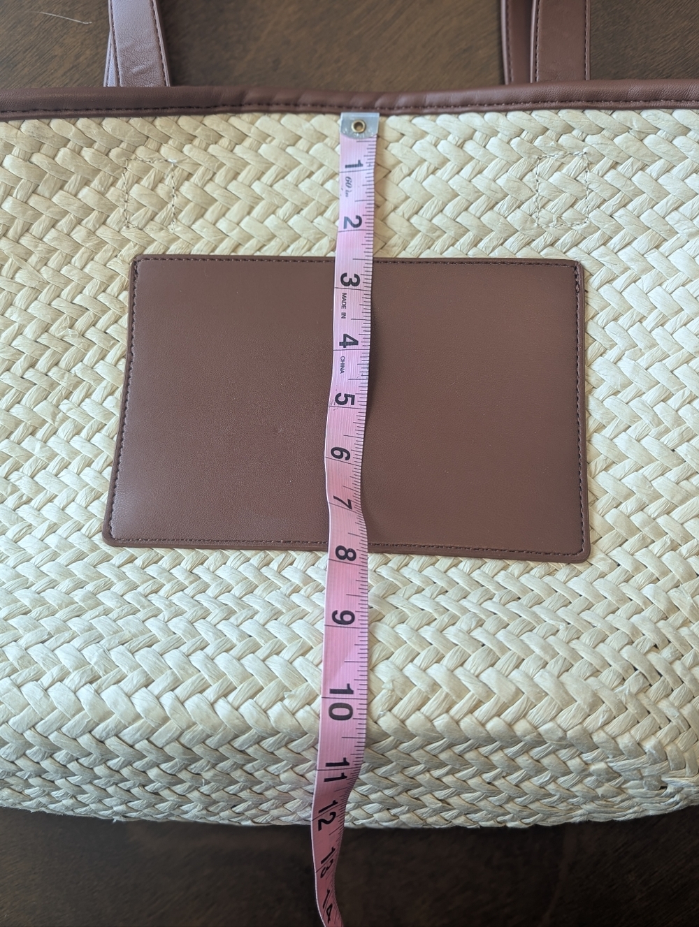 LOFT Straw Tote with Brown Leather Trim - Picture 10 of 11